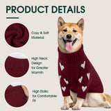 Kuoser Dog Sweater,Warm Dog Sweaters for Medium Dogs,Turtleneck Knitted Dogs Sweater Christmas Outfit,Cold Weather Pet Winter Clothes Doggie Pullover Girls Boys for Fall Xmas,Red M