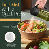 16oz/470ml Light-Blocking Dark Oil Sprayer for Cooking, 2 in 1 Olive Oil Dispenser Bottle for Kitchen, Premium Dark Green Glass Oil Bottle, Food-Grade Oil Mister for Air Fryer, BBQ (Black)