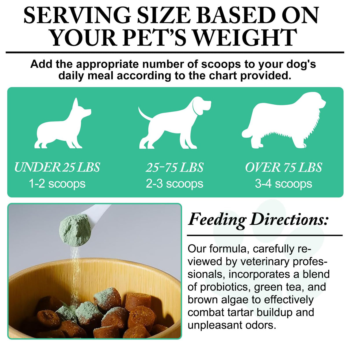 ARMOYA Dog Dental Powder - Teeth Cleaning Powder for Dogs - Dog Dental Care - Plaque & Bad Breath Off P-owder D-og - D-ental Care Supplies for Small - Medium - Large Do-gs