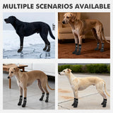 Mihachi Anti Slip Dog Socks, Dog Boots for Hardwood Floors Prevent Licking, Traction Control Waterproof Rubber Sole Paw Protectors for Small Medium Large Dogs,Grey 2XL
