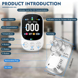 Lunarlipes Carbon Monoxide Detector Plug in Wall, 3-in-1 CO Level Monitor Alarm with Temp/Humidity Sensor, Portable Carbon Monoxide Detectors Easy to Read & Install, for Home/Hotel/RV (White-2Pack)