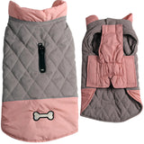 Vecomfy Reversible Dog Coats for Small Dogs Waterproof Warm Puppy Jacket for Cold Winter,Pink and Grey S