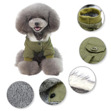 DYAprWu Warm Dog Hooded Trench Coat Windproof Parka Jacket for Cold Weather (XXL, Green)