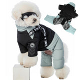 PETBARONET Waterproof Full Body Snowsuit with Harness, Reflective Jacket for Small and Medium Dogs (Green, XL:Chest 18.9'', Length: 14.2'')
