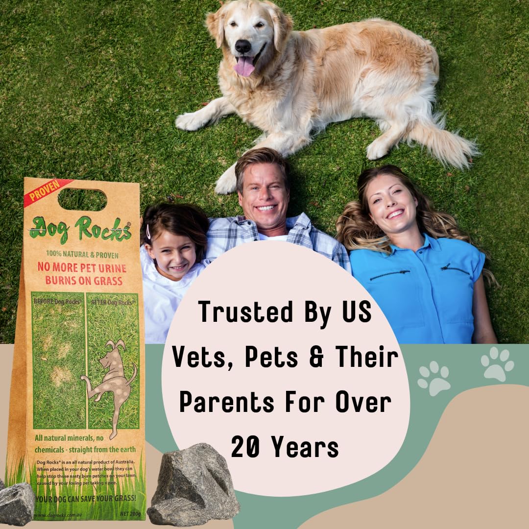Dog Rocks Dog Pee Grass Neutralizer for Green Grass in 3-5 Weeks | Dog Grass Saver Rock | 100% Natural Urine Neutralizer for Lawn | 200 grams