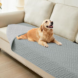 hyha Waterproof Dog Blanket, Soft Pet Bed Blankets, Waterproof Sofa Couch Cover for Dogs Washable, Reversible Pet Couch Covers for Sofa Furniture (30x80 Inch, Grey/Light Grey)