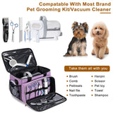 BABEYER Dog Grooming Vacuum Bag, Pet Grooming Kit Bag Perfect for Dog Hair Vacuum & Grooming Tool Kit Accessories- Purple