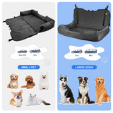 Kiusatig Large Dog Car Back Seat for 100lbs Dogs Pet Bed Car Seat Fully Detachable Washable Travel Safety with Storage Pocket Black