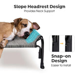 Veehoo XXL Outdoor Elevated Dog Bed, Raised Dog Cot for Extra Large Dogs, Cooling Washable Waterproof Pet Hammock Beds with Slope Headrest, Breathable Mesh and Sturdy Frame, XX-Large, CWC2204