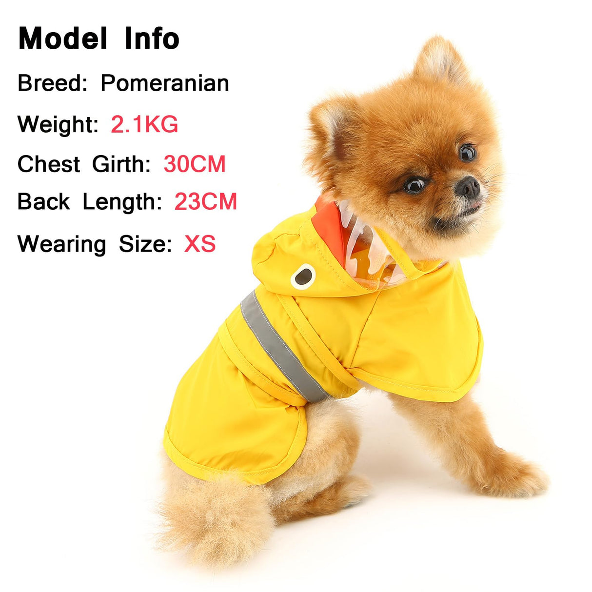 SMALLLEE_LUCKY_STORE Cute Duck Dog Raincoat with Clear Hood and Harness Hole Adjustable Waterproof Rain Jacket for Small Medium Large Dogs Boy Girl Reflective Pet Poncho, Yellow, XL