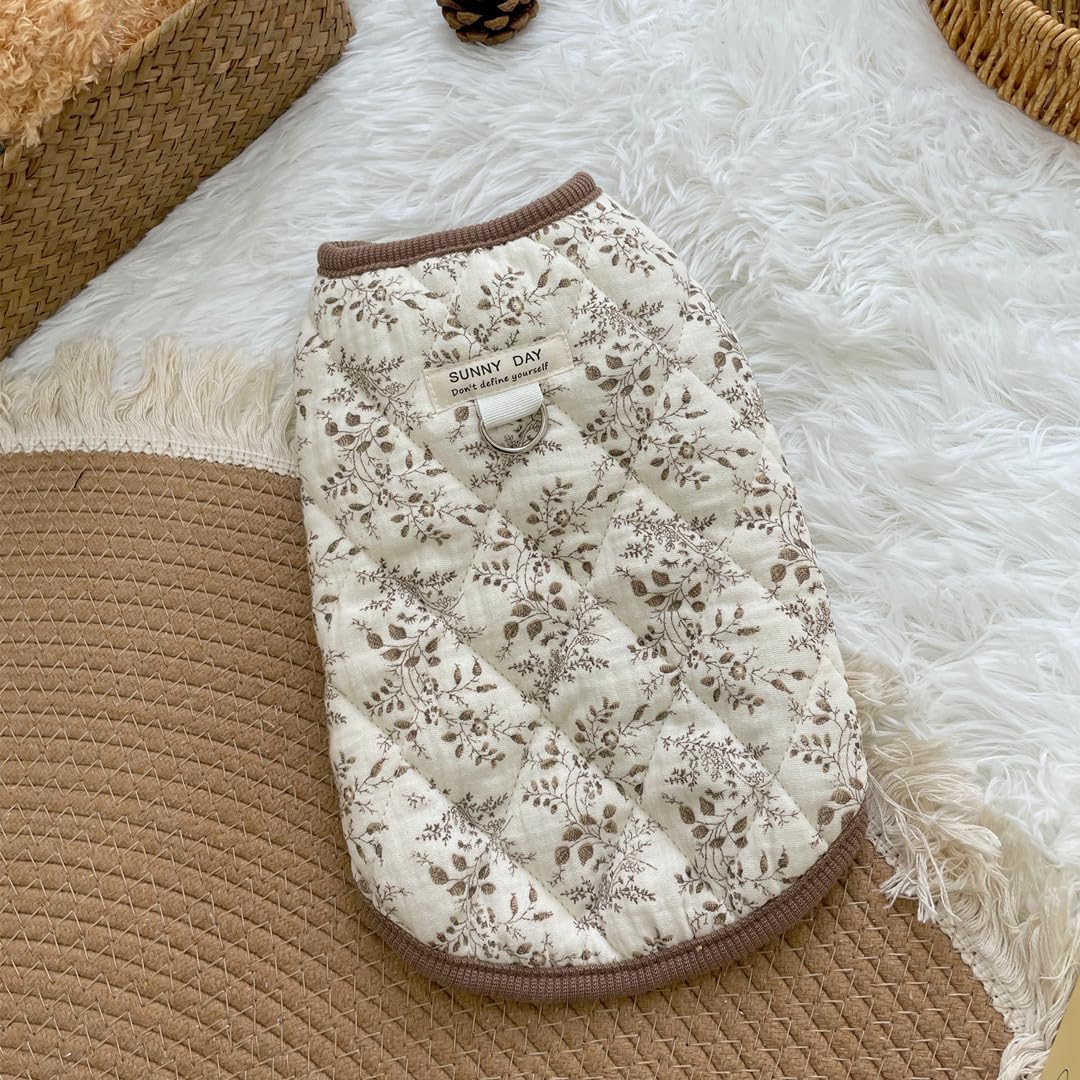Cute Pet Apparel Cotton Cartoon Dog Clothes All Season Sleeveless Puppy Kitten Pullover Soft Skin-Friendly (S (1-4.4lbs), Leaf)