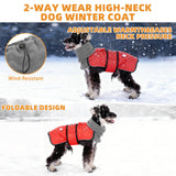 KOOLTAIL Dog Snow Jacket Winter Coat for Small Medium Dogs, Waterproof&Windproof Puppy Jacket with Fleece Lining and High Collar for Cold Weather, Warm Pet Snowsuit Vest Clothes with Leash Hole, Red S