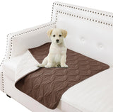 Tuffeel Waterproof Dog Blanket, 30x30 inches Small Pet Couch Covers for Sofa, Chair Bed Furniture Protector from Dogs Washable and Reversible-Chocolate+Cream