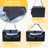 AMFIYQ Foldable Dog Car Seat for Small/Medium Dogs,Potable Puppy Booster Seat with Harness &Safety Belt, Travel Pet Bed can Removable & Washable Suitable for 2 Dogs 25-30 lbs(Black)
