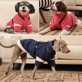 MIGOHI Waterproof Dog Coat with Harness Adjustable Dog Jacket Pet Winter Coat with Zipper,Christmas Small Fleece Jacket for Small Dogs,Extra Long Sleeves Warm Winter Snowsuit for Dogs,M,NavyBlue