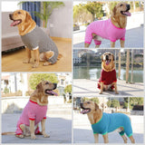 Dog Pajamas Cotton Striped Pup Jumpsuit, Breathable 4 Legs Basic Pjs Shirts for Puppy and Cat, Super Soft Stretchable Dog Jammies for Boys and Girls (X-Large, Pink+Green)