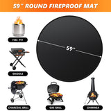 Huchiz 59" Fire Pit Mat for Solo Stove Bonfire, Double-Sided Fireproof Under Grill Mat Deck Patio Protector Pad, Round BBQ Mat for Solo Stove Accessories, Easy to Clean, Reusable
