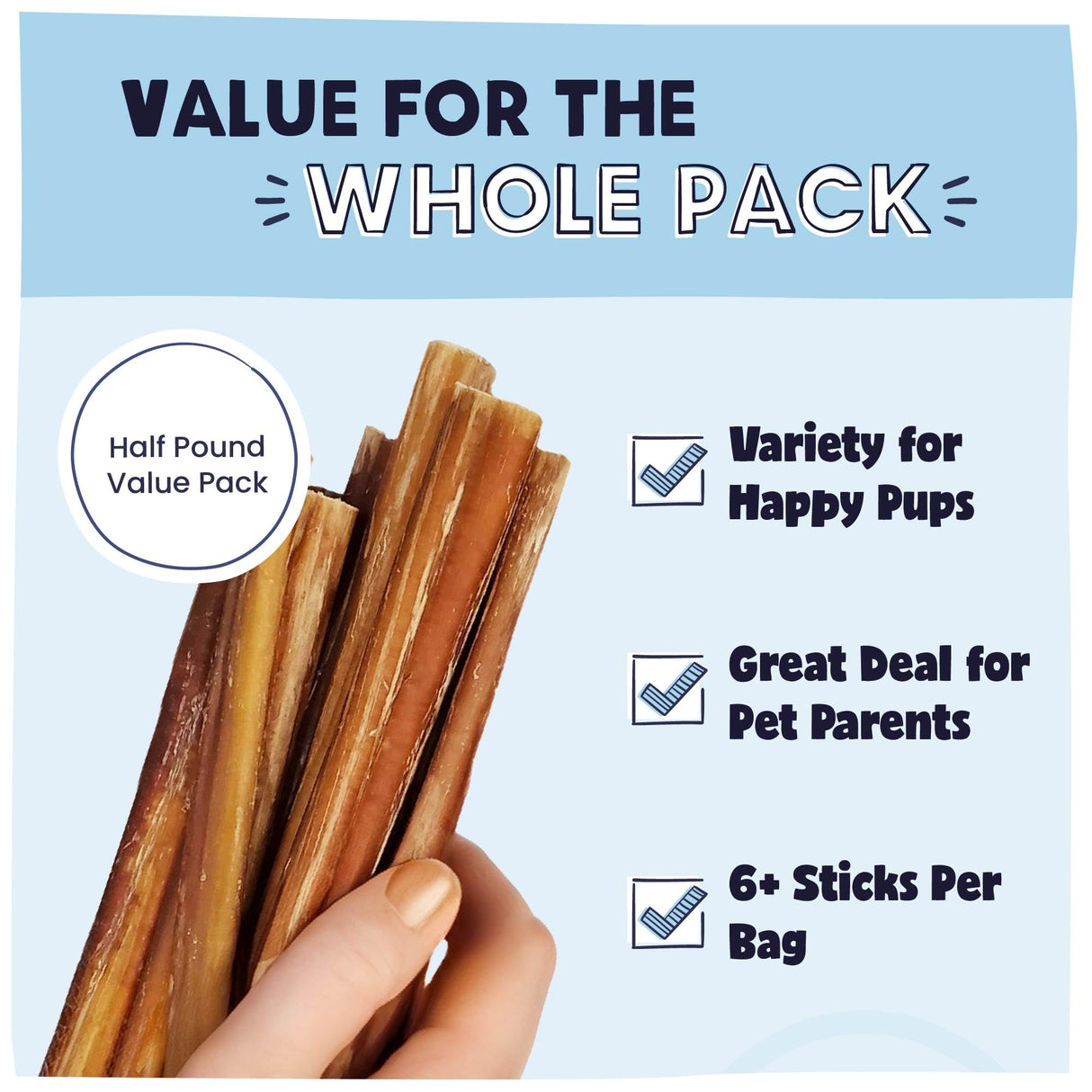 Pawstruck Natural 5-8" Bully Sticks for Dogs - Best Long-Lasting, Rawhide-Free, Low Odor Dental Chew Treat - Healthy Single Ingredient, 100% Real Beef - 8 oz Bag - Packaging May Vary