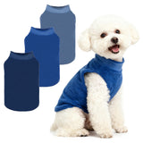 PUPTECK 3 Pack Fleece Dog Vest Sweaters Winter Coat for Small Dogs, Pullover Jacket Pet Cat Fall Clothes Puppy Sweatshirt for XS S Medium Boy Dogs, Navy&Blue&Light Blue, M