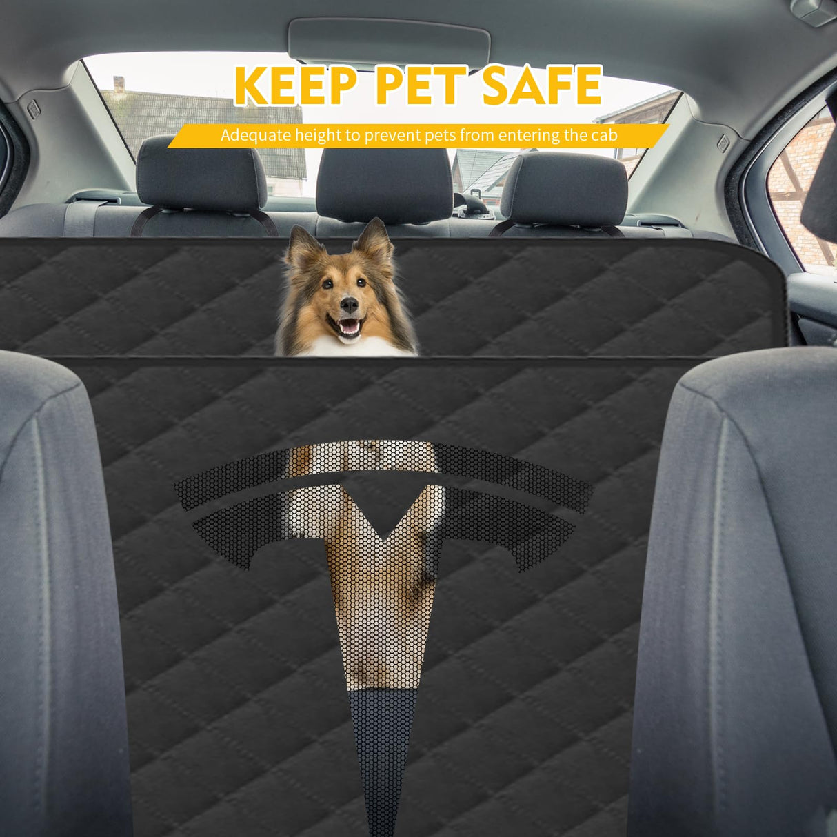 Dog Car Seat Cover for Back Seat for Tesla Model Y and Model 3 Ruff Liners Dog Back Seat and Door Cover Waterproof Pet Seat Cover Protects Dog Hammock for Tesla Model 3 Accessories Model Y Accessories
