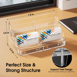 MaxGear Acrylic Business Card Holder for Desk, Clear Desktop Business Card Display Stand with 8 Pockets, 4-Tier Freestanding Card Organizer for Office, Reception, Countertop