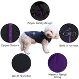 Norbi Dog Winter Coat with Harness Built in, Waterproof Windproof Jacket, Warm Puffer Vest for Small Medium Large Dogs, All Weather Cold Weather Gear for Walking(Black, 5XL)