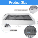 Seuqhck 2 Pack Rabbit Litter Box with Grate, Large Shallow Bunny Litter Box Tray Plastic Guinea Pig Training Pan for Small Animals, Hamster, Hedgehog, Chinchillas, 14.5 x 11.6 x 2.5 Inch