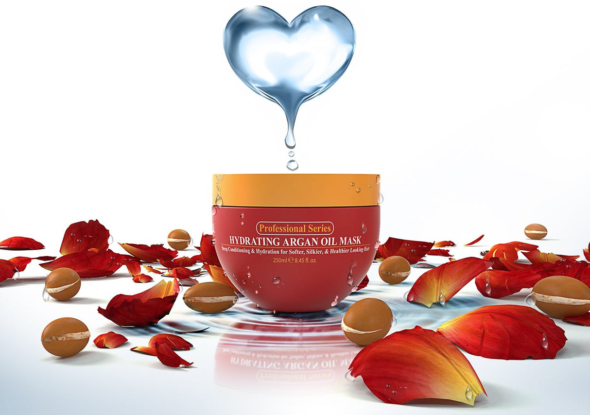 Hydrating Argan Oil Hair Mask and Deep Conditioner for Dry or Damaged Hair (8.45 oz Jar)