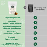 Veterinary Naturals Hemp & HIPS Joint Supplement for Dogs/Supports Relief from Hip and Joint Pain in Large, Aging Dogs (Regular, Beef & Bacon)
