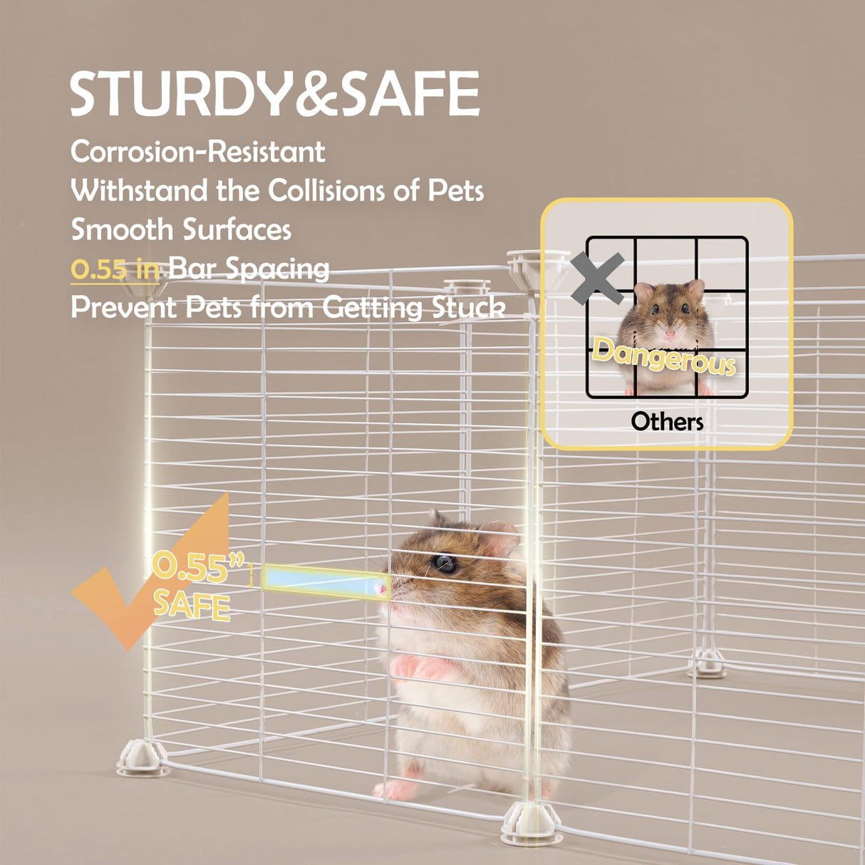 MEEXPAWS Guinea Pig Cages Small Animal Playpen with Waterproof PVC Liner & Washable Pee Pad & Storage Space, C&C Cage for Guinea Pigs, Hedgehog, Hamsters, Ferrets,Indoor Enclosure Wire Yard Playpen