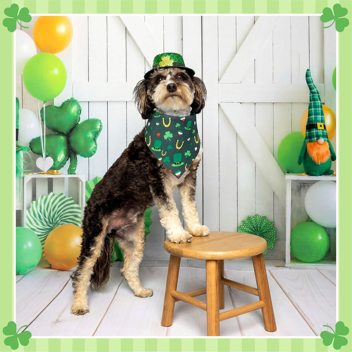 Cuffbow 200 Pcs St. Patrick's Day Dog Bandanas Bulk with Sayings Dog Bandanas Triangle Scarf Puppy Bibs Pet Costume Adjustable Cat Outfit Washable Bibs Kerchief for Small Medium Pet