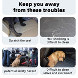Alieemo Dog Car Seat Cover for Back Seat, Nonslip Waterproof Bench Seat Pad, Durable Pet Backseat Protector Compatible for Armrest & Seat Belt, Universal for Most Cars (Black/Orange)