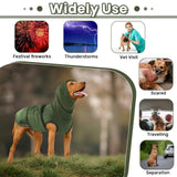 IDOMIK Dog Anxiety Calming Hoodie, Breathable Jacket Vest for Thunderstorms, Fireworks, Vet Visits, Separation, Adjustable for Noise Block & Ear Protection Recovery, Green, XS