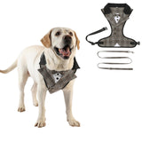 HDKUW Dog Tuxedo Harness, Adjustable Pet Harness No Pull for Small Medium Dogs, Doggie Wedding Suit with Bow Tie Party Costume Gray Grid S