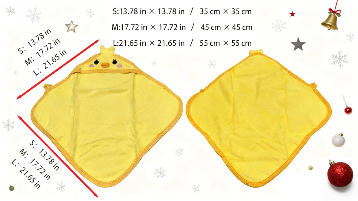 IOICYBF Dog Hooded Bathrobe Towel, Fast Drying Bath Towel Absorbent Warm Blanket Yellow S