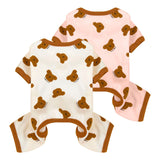 2 Pack Dog Pajamas Small Sized Dog Onesie Clothes Soft Stretchy Puppy Pajamas for Dogs Cats Girl Pet Costume Bear Printed Pjs Outifts French Bulldog Chihuahua Doggie Clothes (Pink&White, XX-Large)