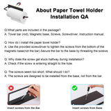 Paper Towel Holder, Magnetic Paper Towel Holder for Fridge, Toilet Paper Roll Holder Magnet Towel Rack Wall Mount Fridge Organizer for Paper Towels Rolls Bathroom Pantry RV Kitchen Storage