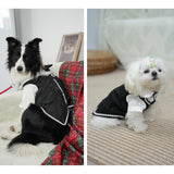 Dog Tuxedo Suit, Formal Dog Shirt Costume Wedding Attire with Black Bow Tie, Pet Outfit for Small Dogs Cats (Jacquard&Black, 4X-Large(55.1-74.9lb))