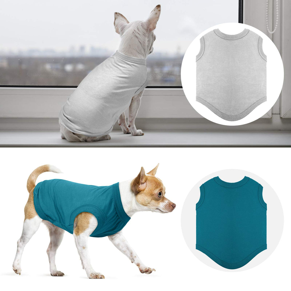 8 Pcs Winter Dog Shirts Pet Puppy Blank Clothes Soft Dog T-Shirt Breathable Plain Male Female Pet Shirts Cotton Puppy Clothes Outfit for Most Cats for Holiday Valentine's Day Outfit(M)