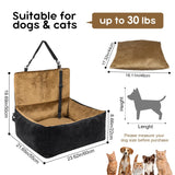 RUONARIER Dog Car Seat for Small Dogs,Medium Dog Car Bed with Detachable Washable Cover,Pet Puppy Booster Cars Seats with Safety Belt Up to 30 lbs(Black V)