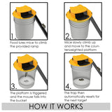 Rat Trap, Humane Mouse Traps, 2 Ways Double Door Rat Catching Traps for 5 Gallon Bucket, Auto Reset Rat Trap Door, Flip Slide Bucket Lid Mouse Trap for Indoor and Outdoor Places (2 Packs)