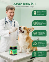 PuriGree Dog Dental Powder, Dog Teeth Natural Cleaning Powder, Dogs Breath Freshener, Enzymes & Probiotic with Plaque and Tartar Off, Pets Tooth Cleaning 180g/6.36 oz