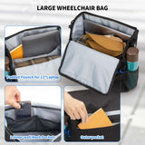 ZHCHG Wheelchair Bag, Wheelchair Backpack with Cup Holder, Wheelchair Bag to Hang on Back, Electric & Wheel Chair Accessories, Large Storage Bag for Walker Rollator