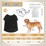 4 Pcs Judge Costume Set Include Dog Judge Robe Adjustable False Collar Anti-Slip Rope and Glasses,Halloween Judges Costume Accessory for Dogs Cats Holiday Halloween Cosplay, Medium