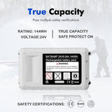 Ayssmac 6.0Ah Replacement Battery for Sun Joe Snow Joe iON+ 24V Series Li-ion Cordless Power Tools, Compatible with 24VBAT-LTW/XR/LTE/LTX/LT Battery,24V-X2-21LMSP 24V-X2-21LM 24V-X2-PW1200 24V-X2-16LM