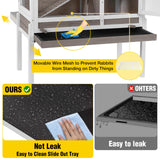 Aivituvin 2-Story Indoor Rabbit Hutch Guinea Pig Cage with Stand, Wooden Bunny Cage Small Animal Cages with Chew-Proof Ramp, Pull-Out Tray & Leakproof PVC Layer (Brown)