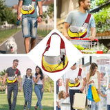 FEimaX Pet Dog Sling Carrier Puppy Pet Slings Bag for Small Dogs Cats Satchel Carriers Breathable Mesh Hand Free with Adjustable Strap Doggie Crossbody for Outdoor Travel (Large, Red)