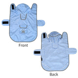 MAMORE Dog Raincoat Reversible,Waterproof Dog Rain Coat Hooded Slicker Poncho with Reflective Strip, Plaid Double Layer Rain Jacket for Small Medium Large Dogs (Light Blue, Large(22-37lb))