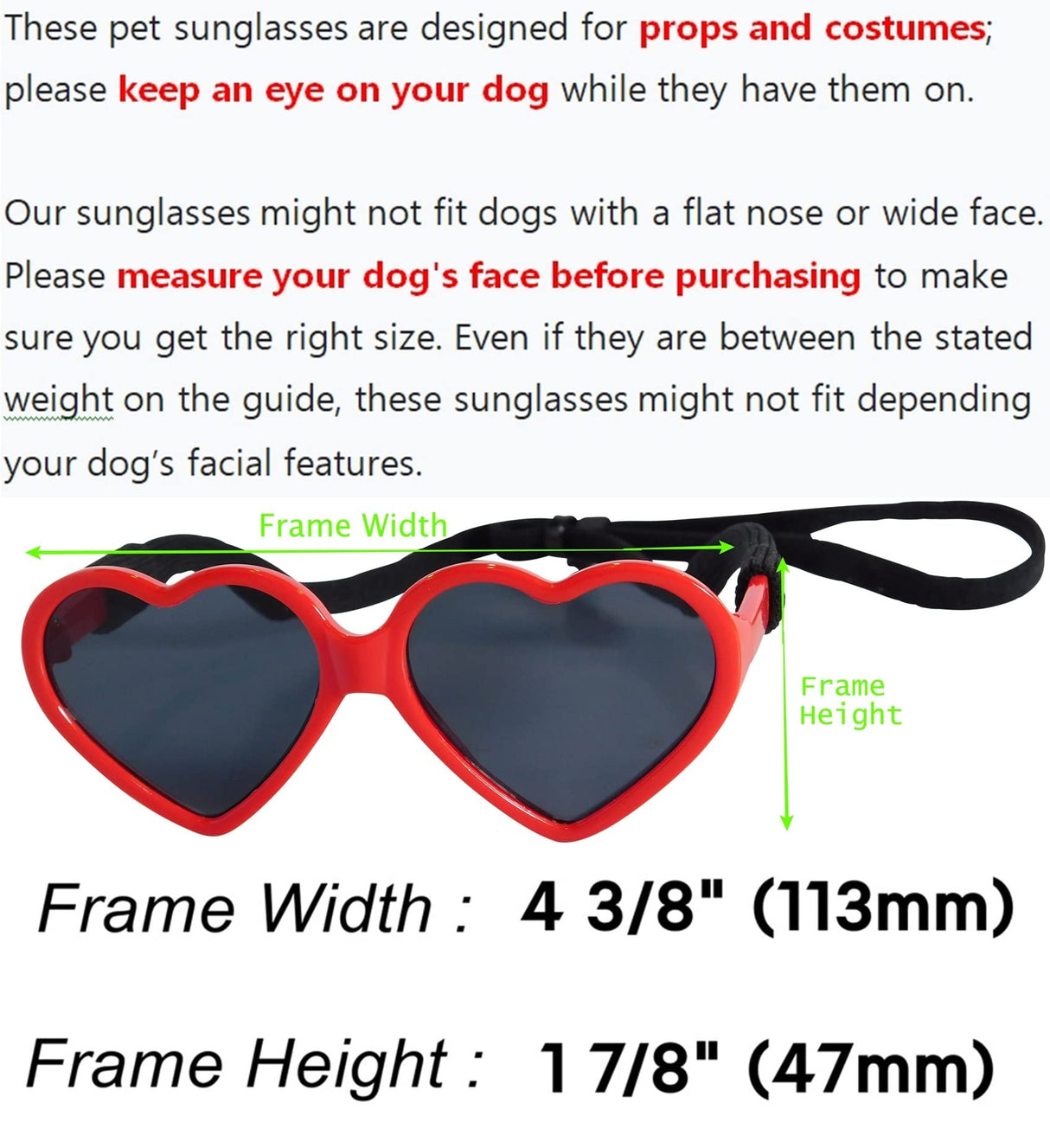 Style Vault G012 Dog Pet Costume Prop Sunglasses Heart Shape Medium Breeds 20lb-40lbs (2-Pack Red +Pink-Pink Mirror)
