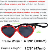 Style Vault G012 Dog Pet Costume Prop Sunglasses Heart Shape Medium Breeds 20lb-40lbs (2-Pack Red +Pink-Pink Mirror)